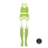 Ouch! Glow Ensemble Bustier Dos nu et Porte-Jarretelles 2 Pièces Vert Fluo